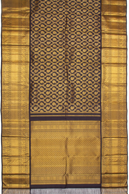 Kanchipuram Silk Jaal And Butta Midnight Blue Saree