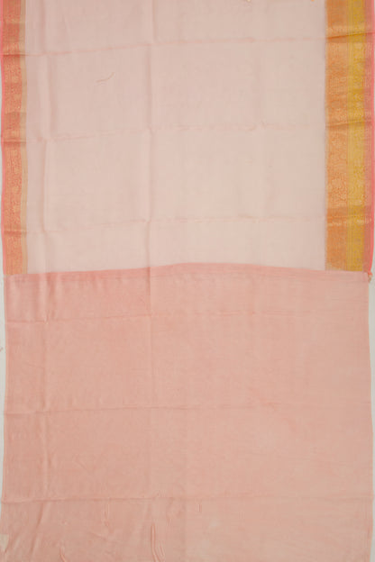 Organza Embroidery Peach Saree