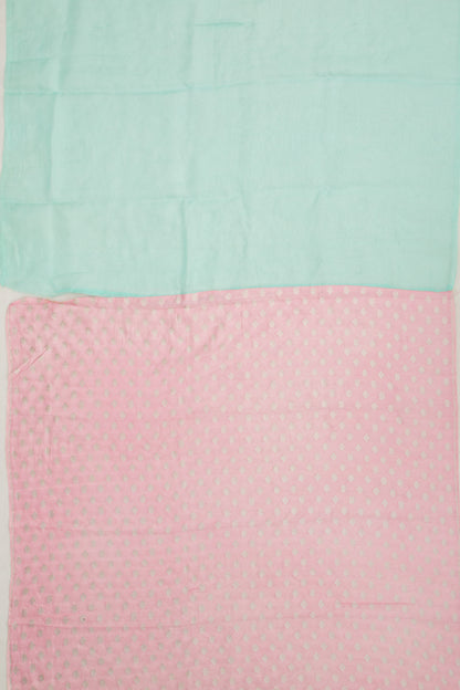 Organza Floral Embroidery Sea Green Saree