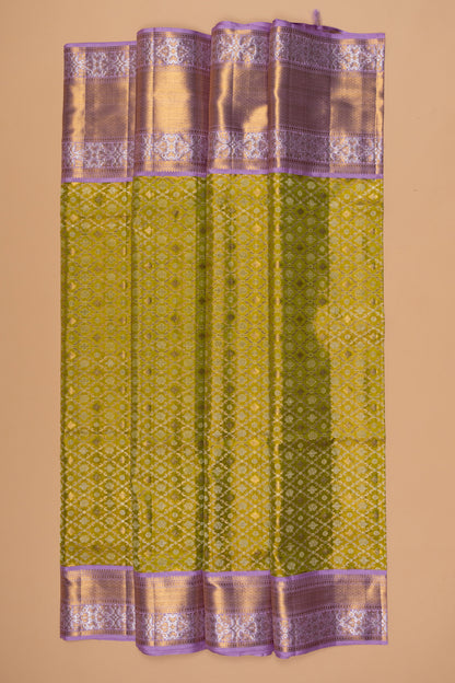 Kanchipuram Silk Tissue Brocade Mehandi Green Saree