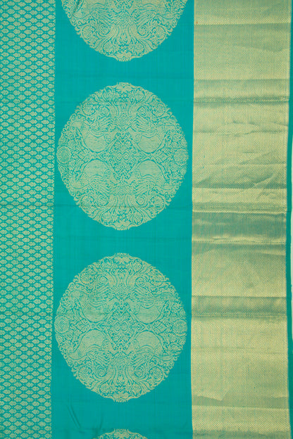 Kanchipuram Silk Brocade Sea Green Saree