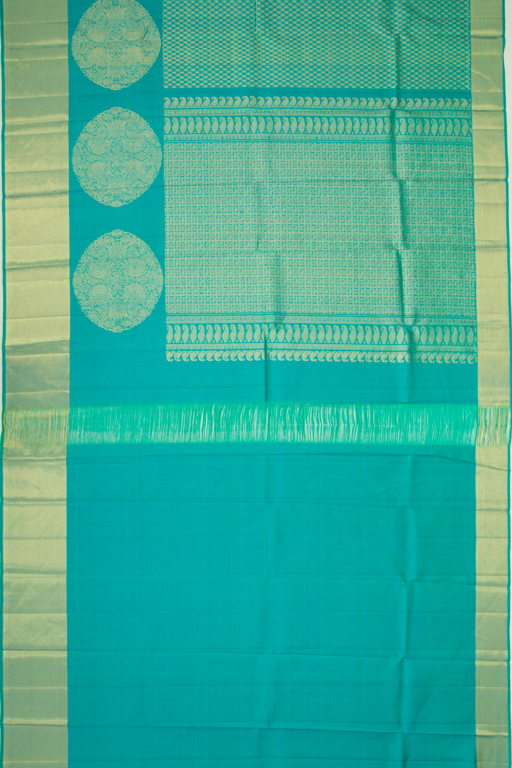Kanchipuram Silk Brocade Sea Green Saree