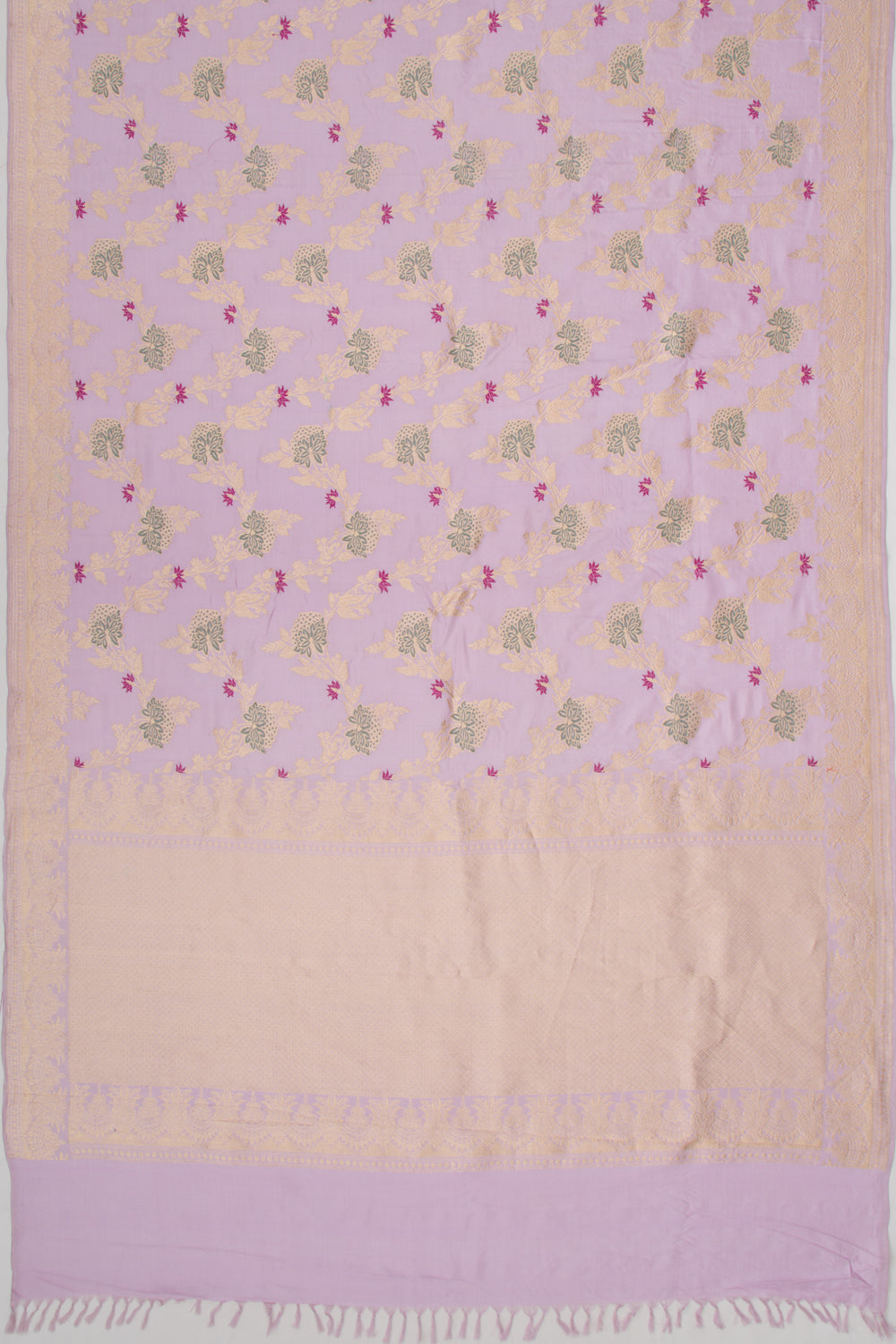 Banarasi Silk Jaal Kadwa Lavender Saree