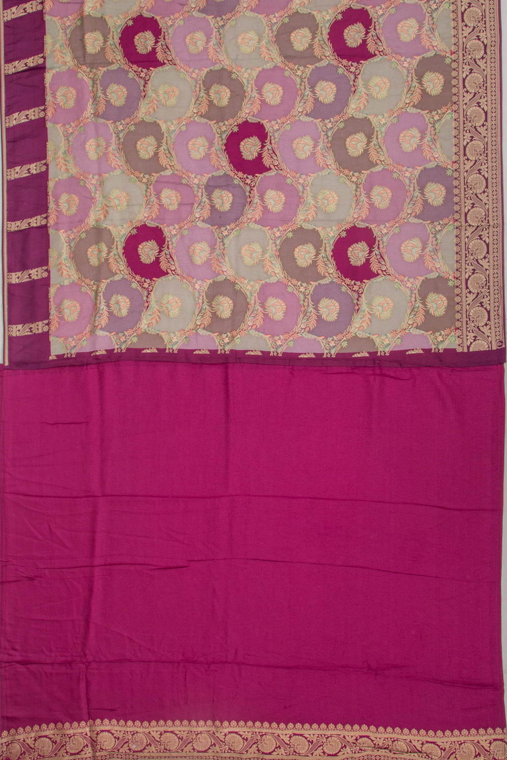 Goli Silk Brocade Multicolour Saree