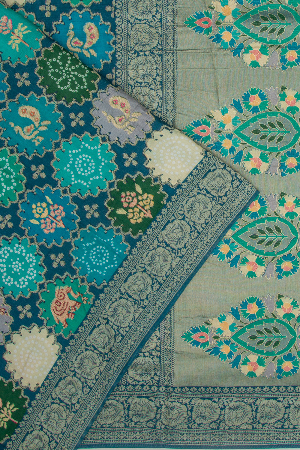 Goli Silk Brocade Blue Saree