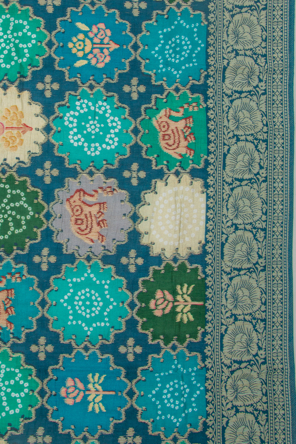 Goli Silk Brocade Blue Saree