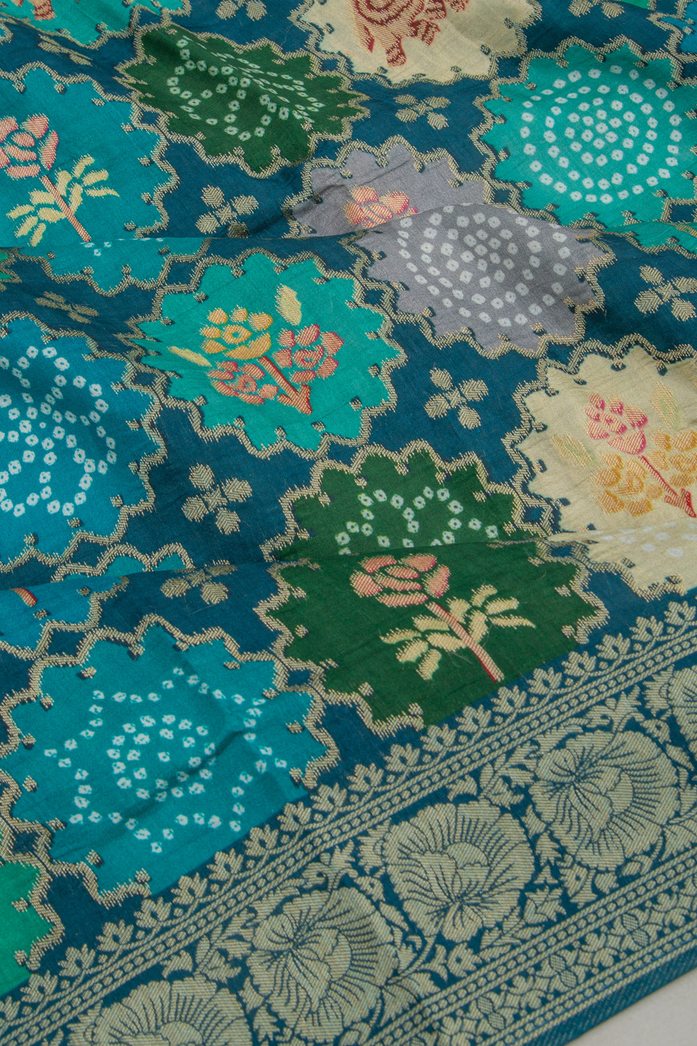 Goli Silk Brocade Blue Saree