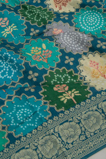 Goli Silk Brocade Blue Saree