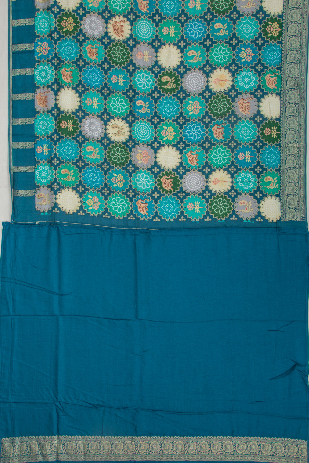 Goli Silk Brocade Blue Saree