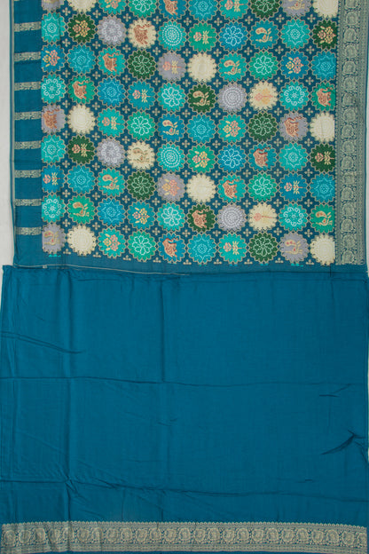 Goli Silk Brocade Blue Saree