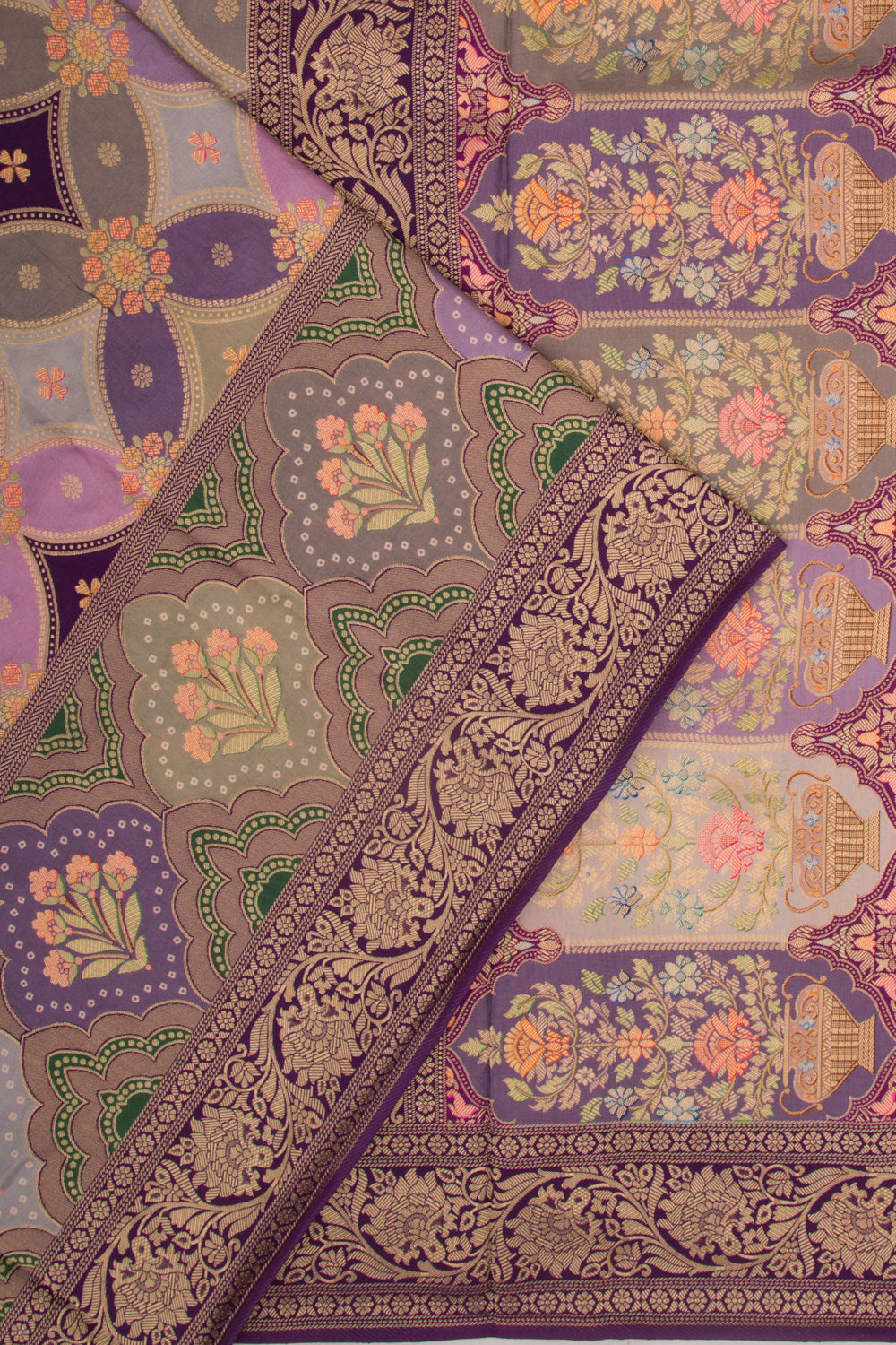 Goli Silk Brocade Multicolour Saree