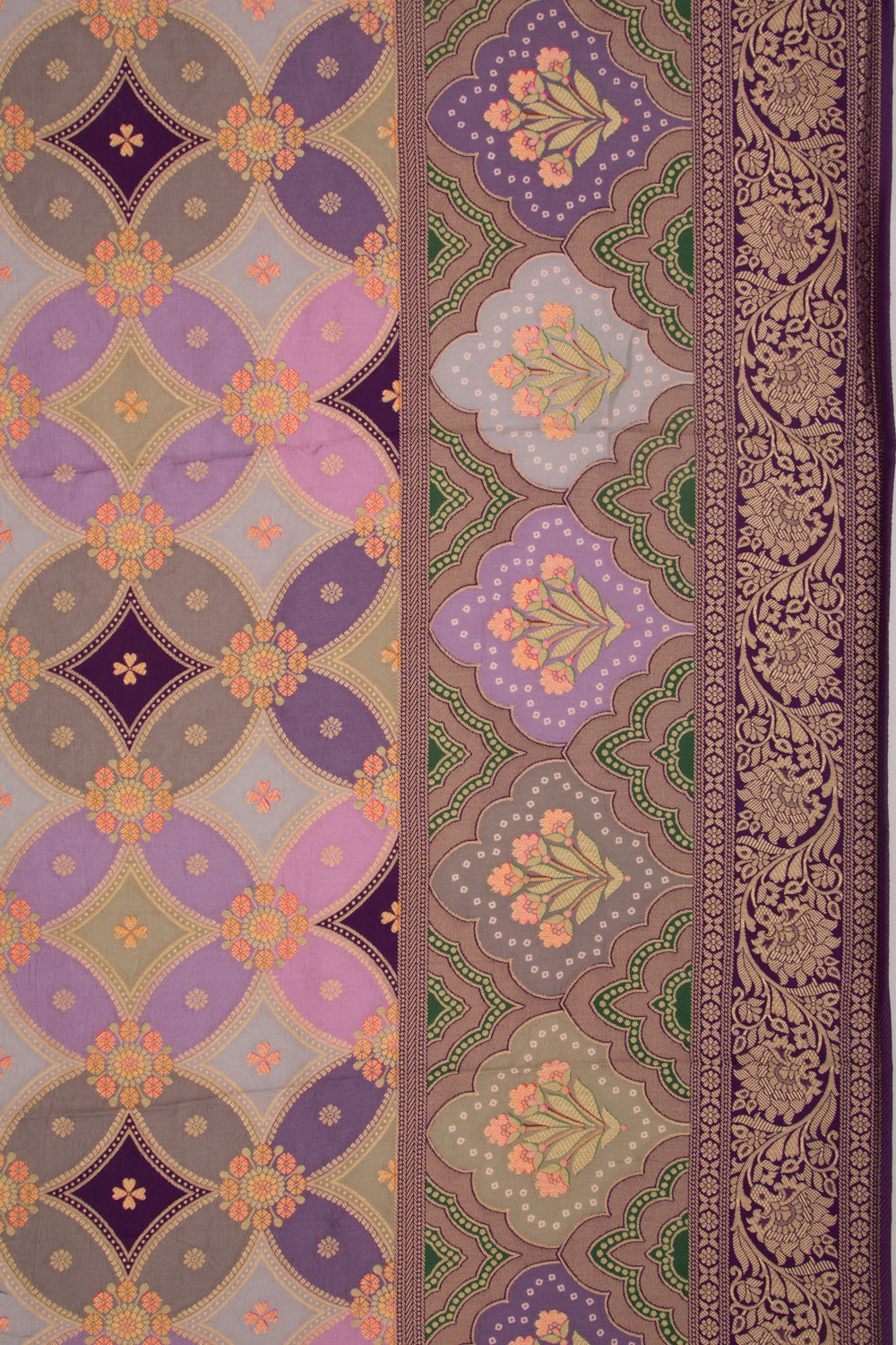 Goli Silk Brocade Multicolour Saree
