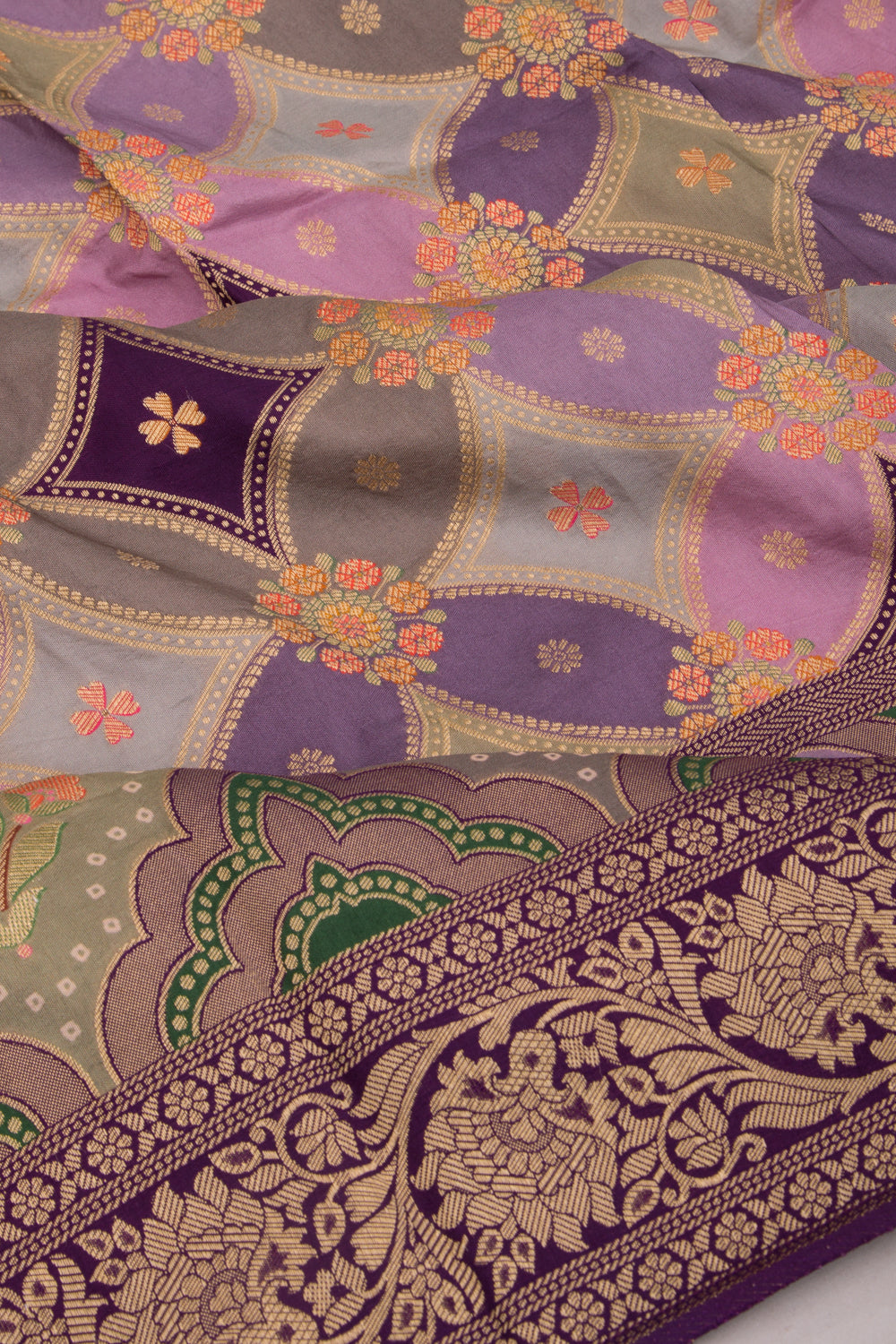 Goli Silk Brocade Multicolour Saree