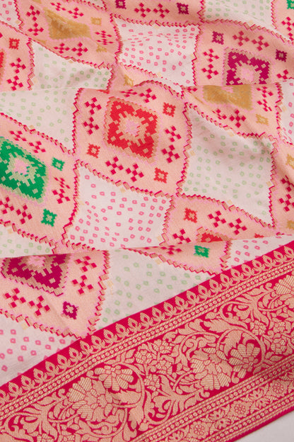 Goli Silk Brocade Pastel Pink Saree