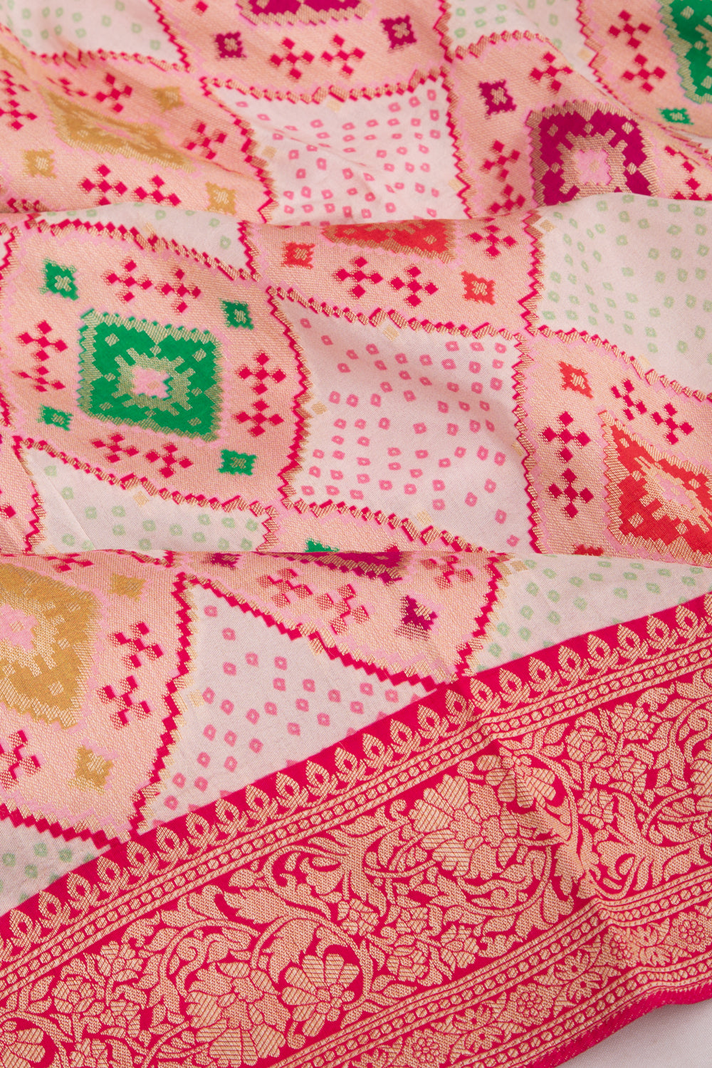 Goli Silk Brocade Pastel Pink Saree