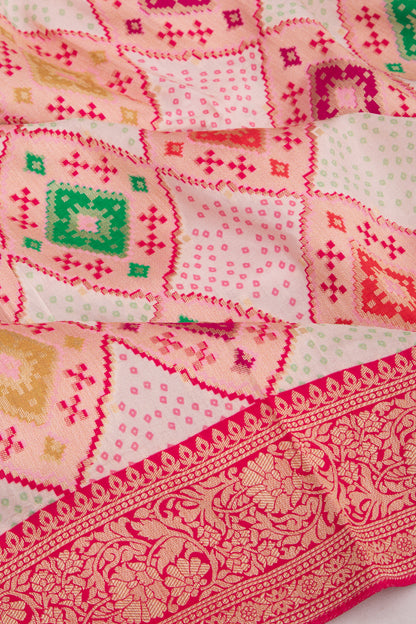 Goli Silk Brocade Pastel Pink Saree