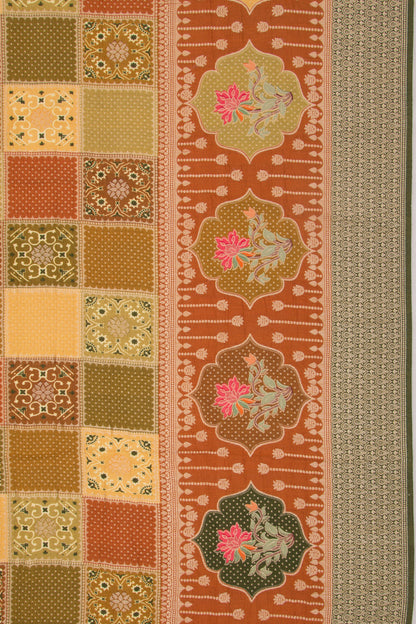 Goli Silk Brocade Multicolour Saree