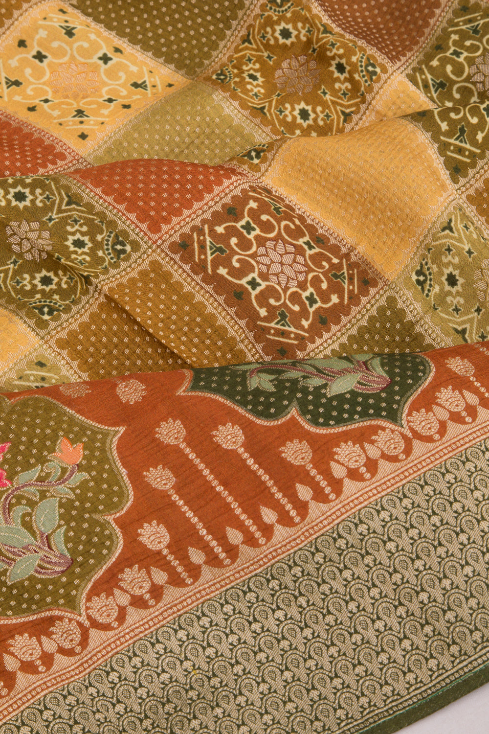 Goli Silk Brocade Multicolour Saree