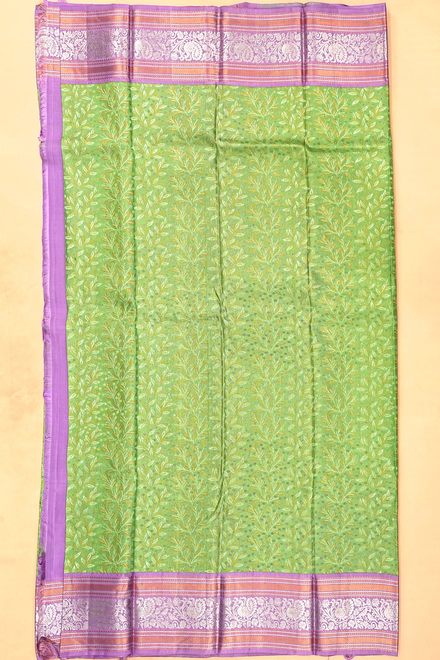 Kanchipuram Silk Brocade Green Saree