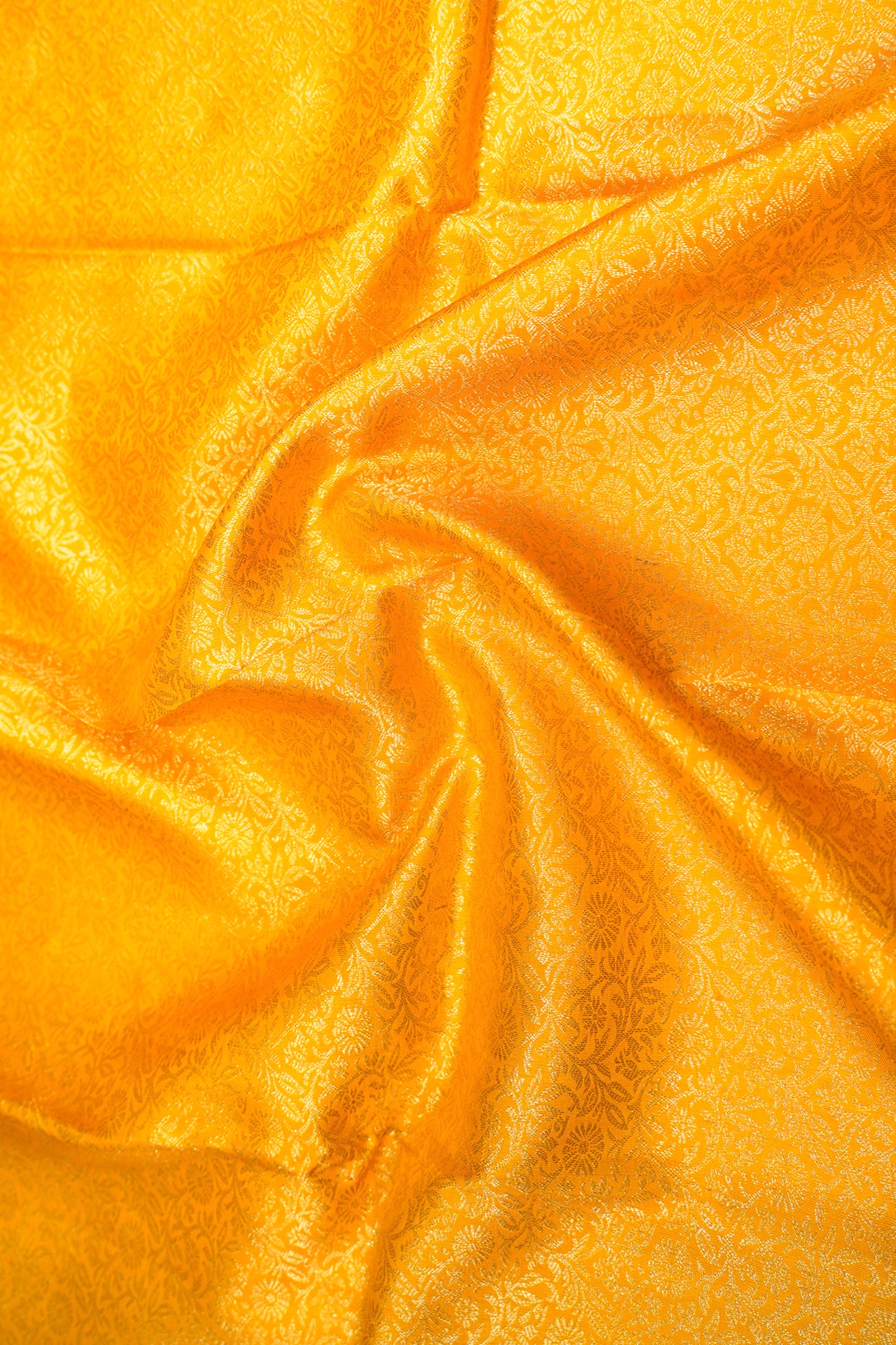 Kanchipuram Silk Brocade Yellow Saree