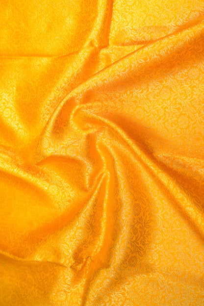 Kanchipuram Silk Brocade Yellow Saree