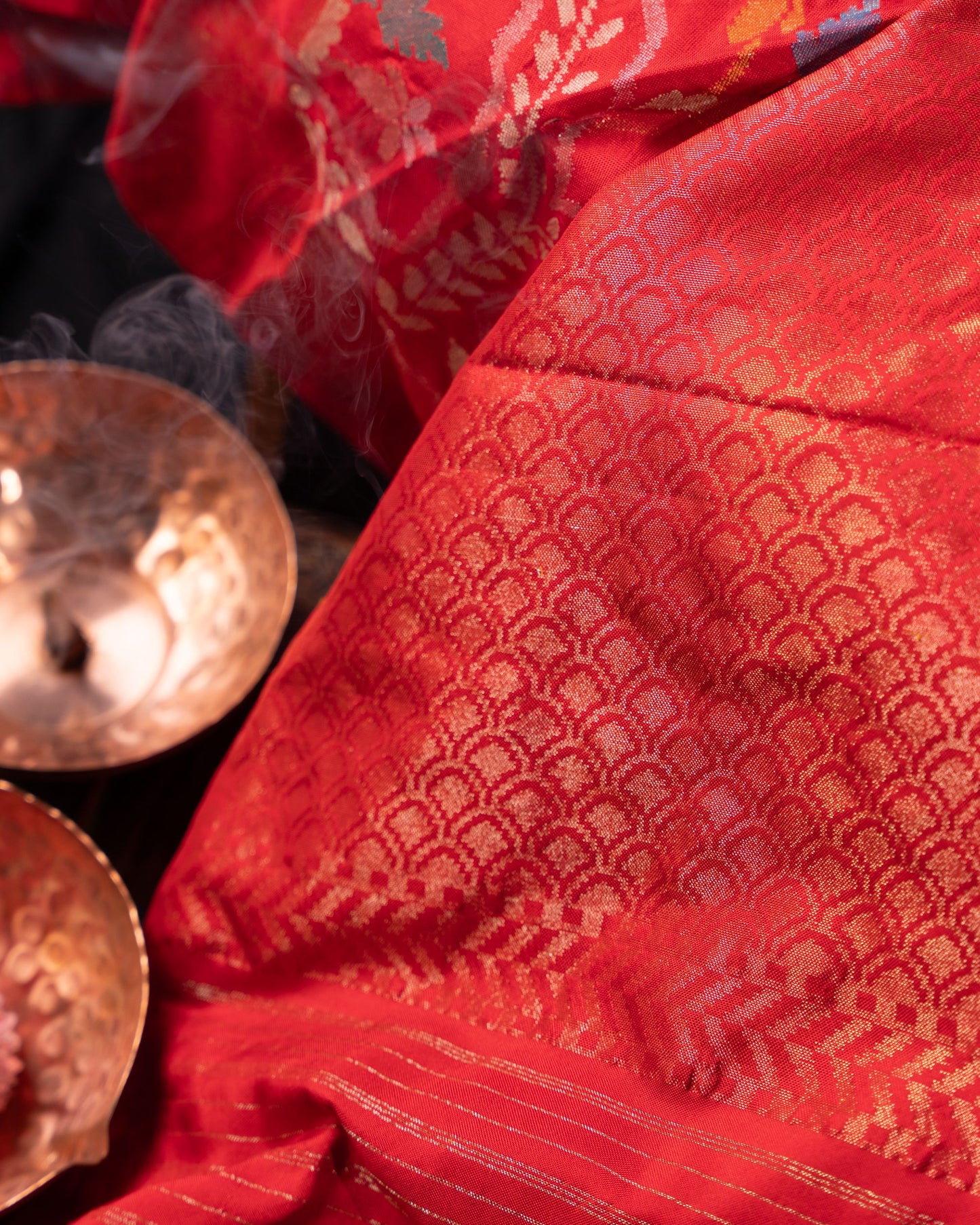 Banarasi Silk Jamdani Red Saree