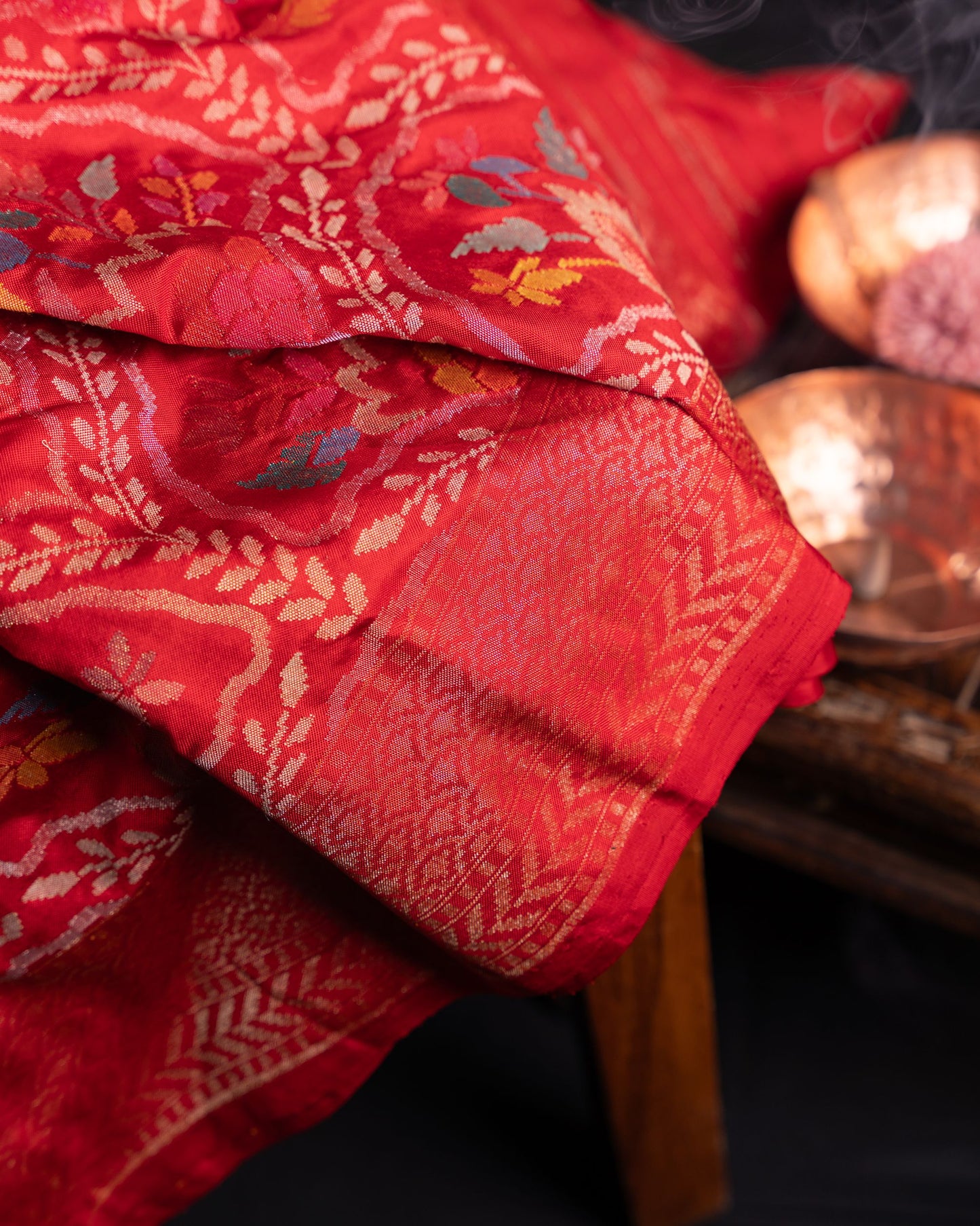Banarasi Silk Jamdani Red Saree