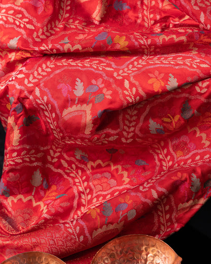 Banarasi Silk Jamdani Red Saree