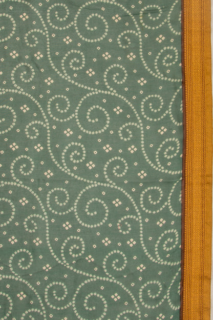 Chanderi Soft Silk Printed Green Saree