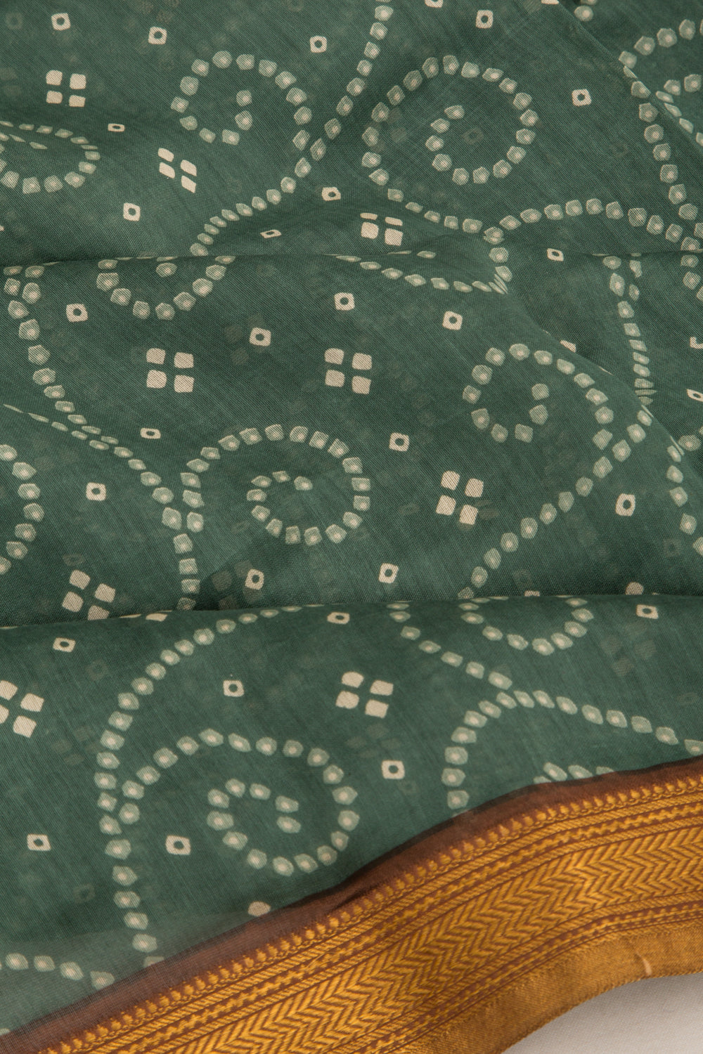 Chanderi Soft Silk Printed Green Saree