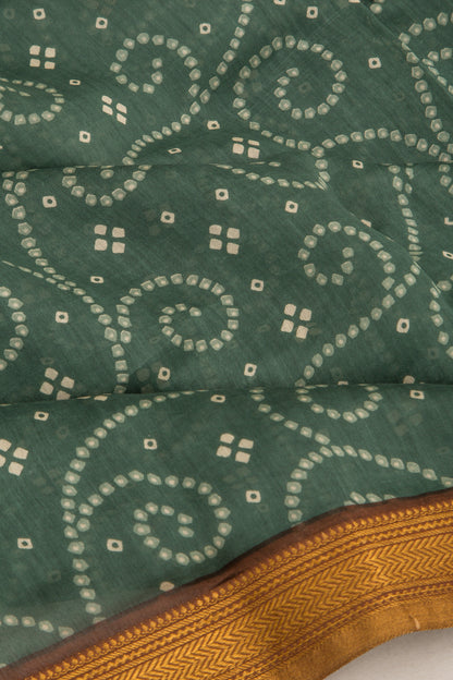 Chanderi Soft Silk Printed Green Saree