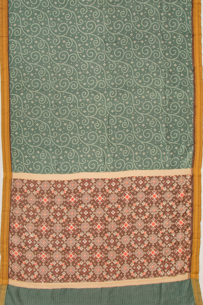 Chanderi Soft Silk Printed Green Saree