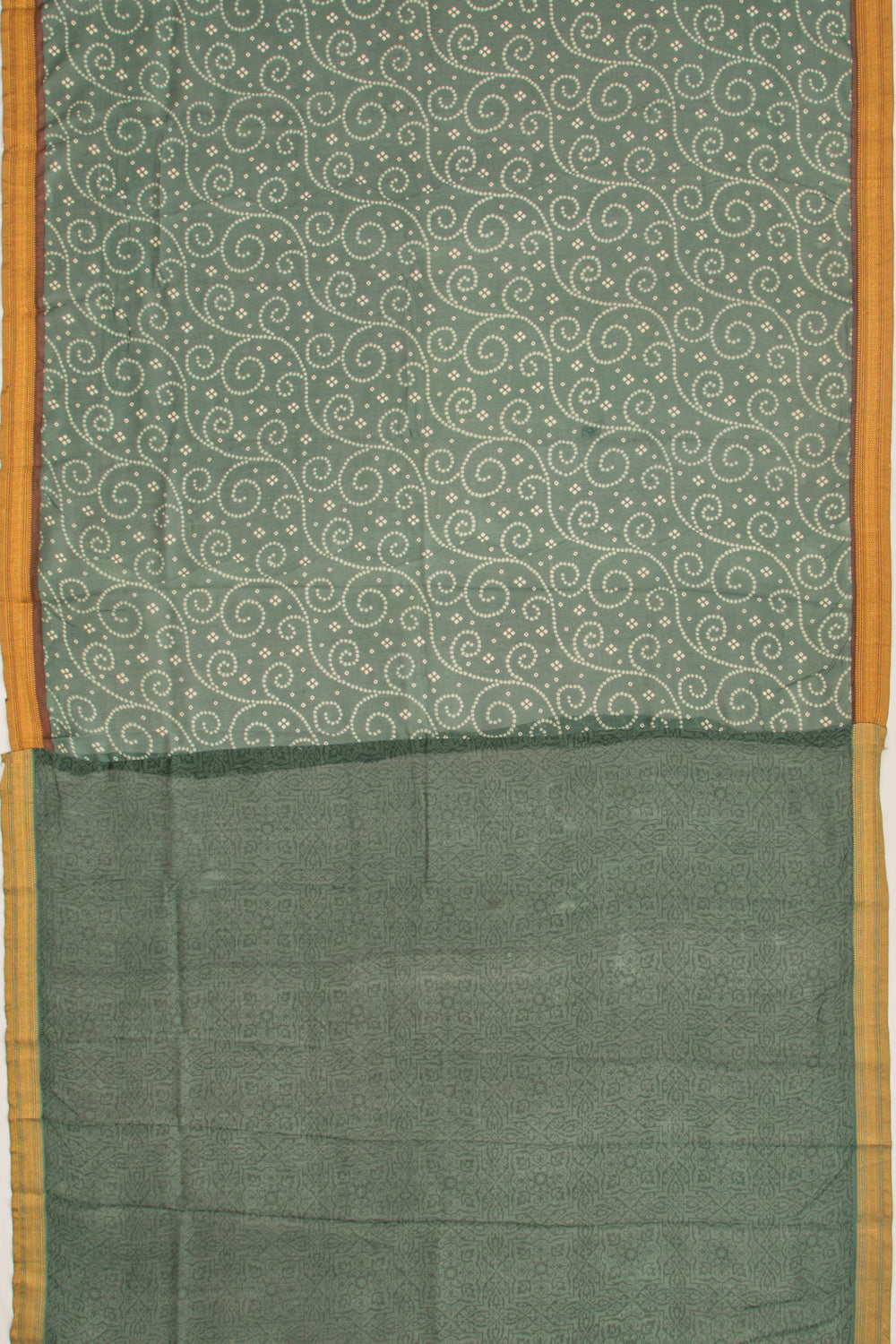 Chanderi Soft Silk Printed Green Saree