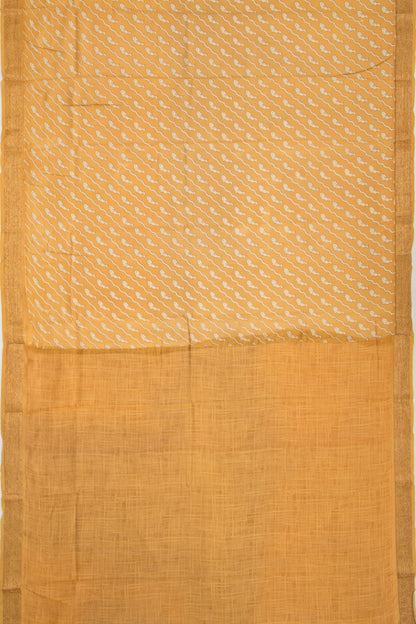 Chanderi Soft Silk Printed Mustard Yellow Saree