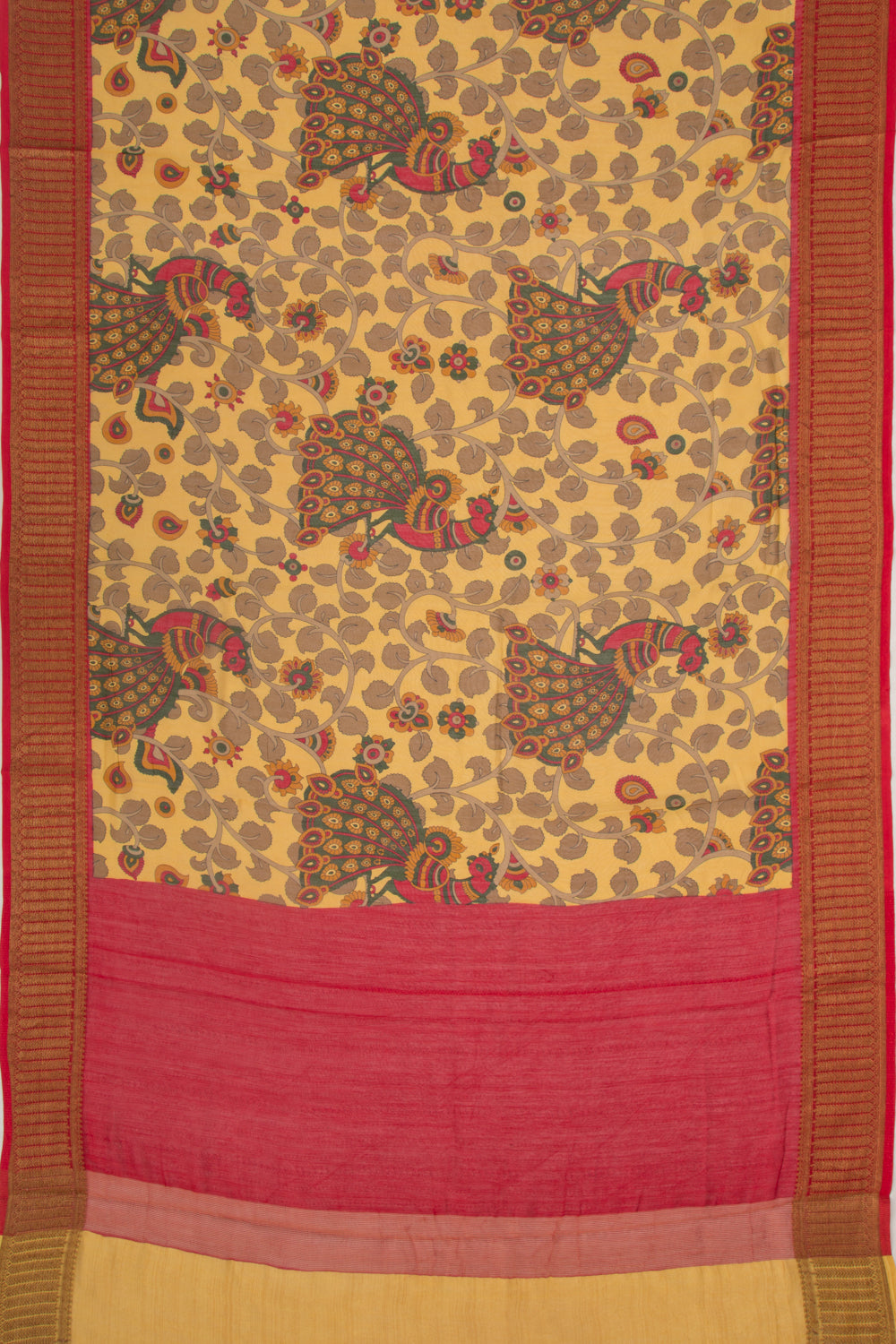 Chanderi Soft Silk Pichwai Printed Black Saree