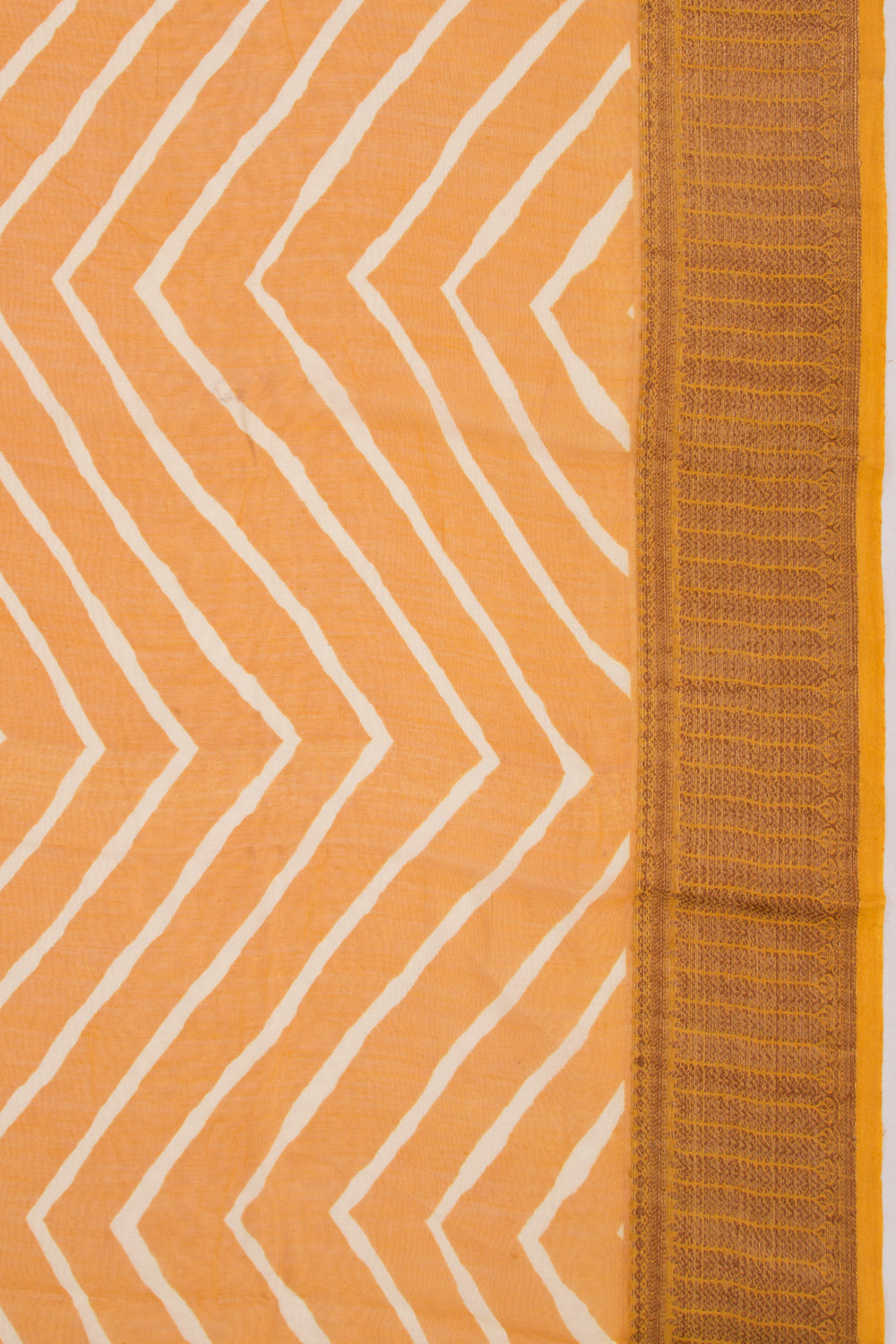 Chanderi Soft Silk Lines Mustard Yellow Saree