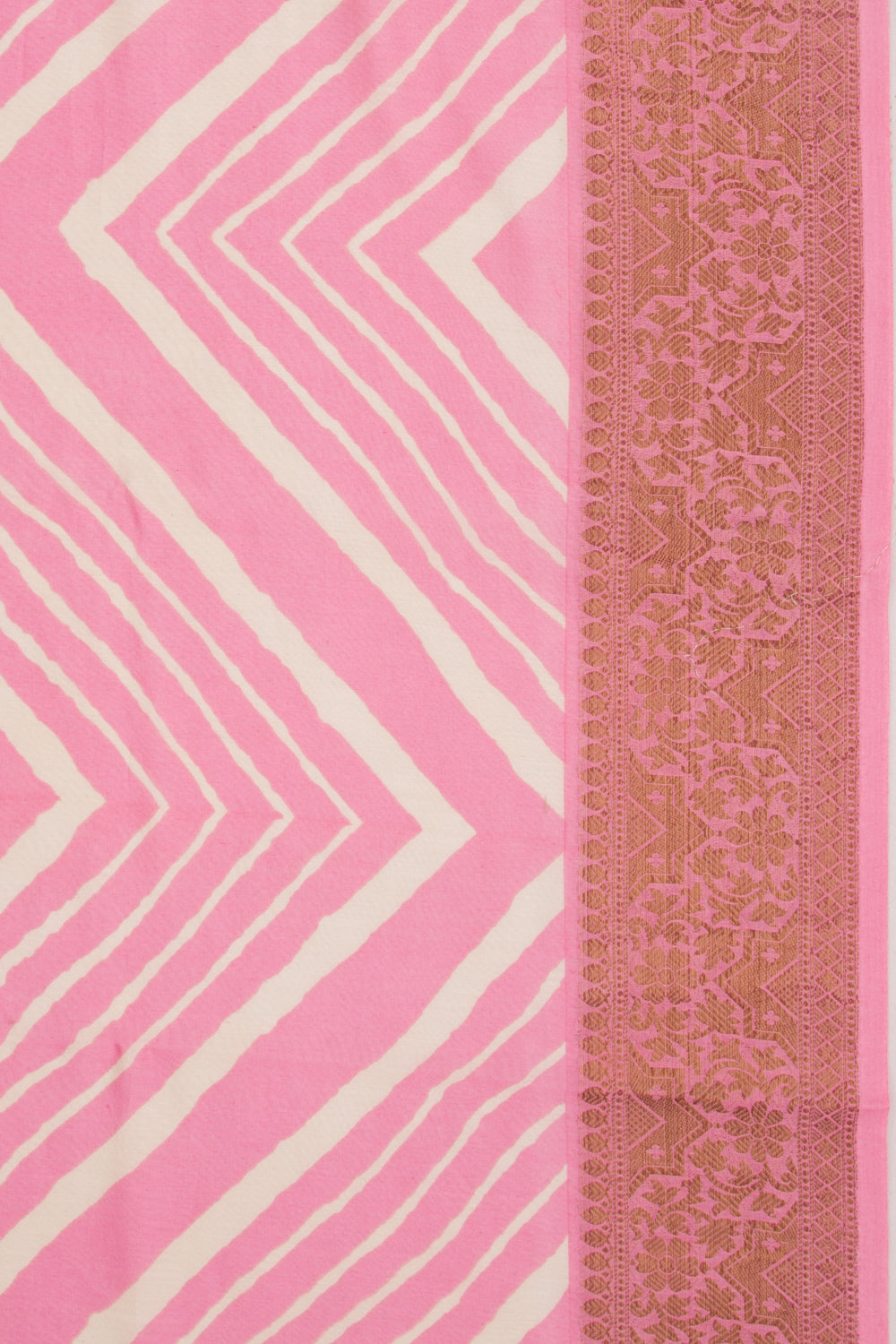 Chanderi Soft Silk Lines Pink Saree