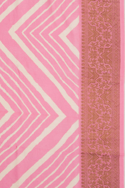 Chanderi Soft Silk Lines Pink Saree