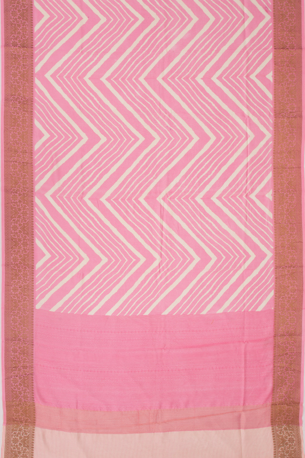 Chanderi Soft Silk Lines Pink Saree