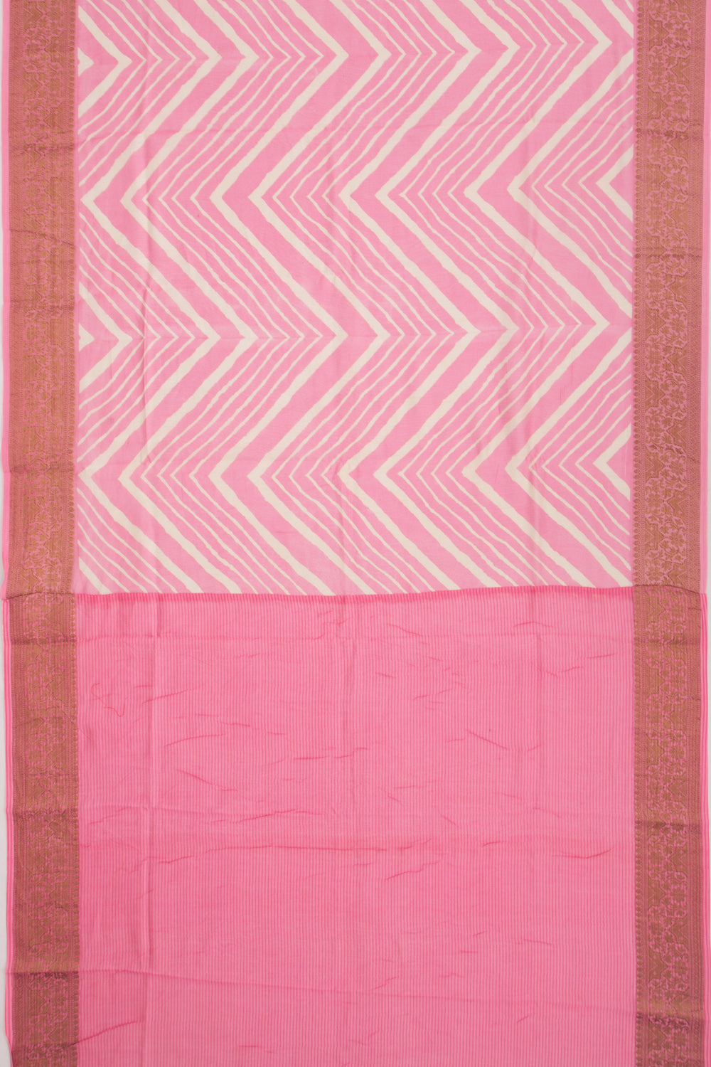 Chanderi Soft Silk Lines Pink Saree