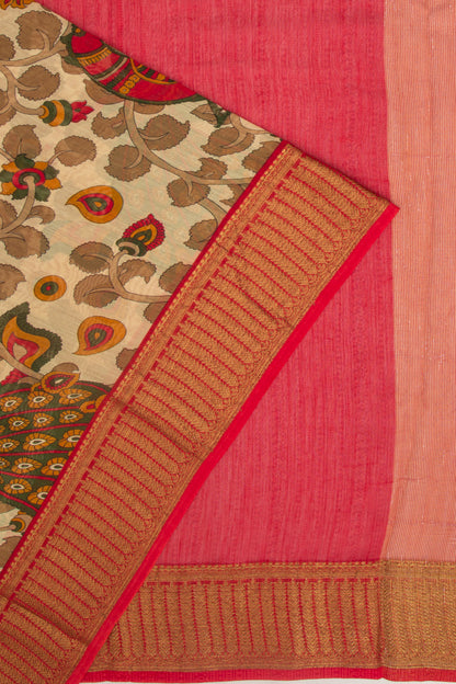 Chanderi Soft Silk Printed Pastel Yellow Saree