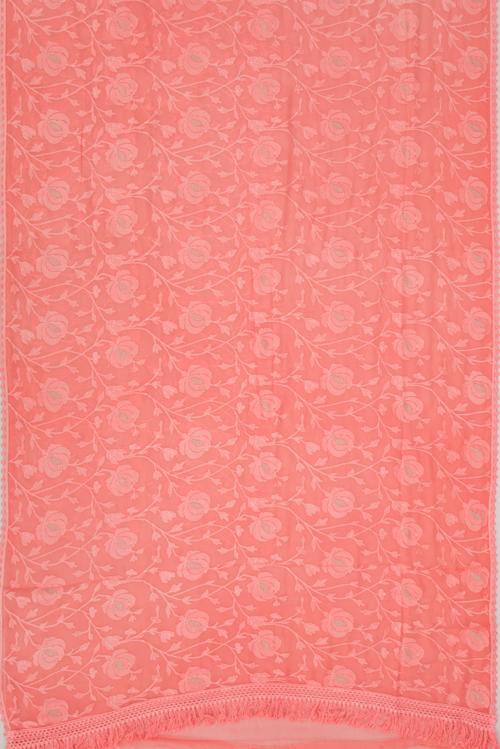 Chiffon Floral Embroidery Pink Saree