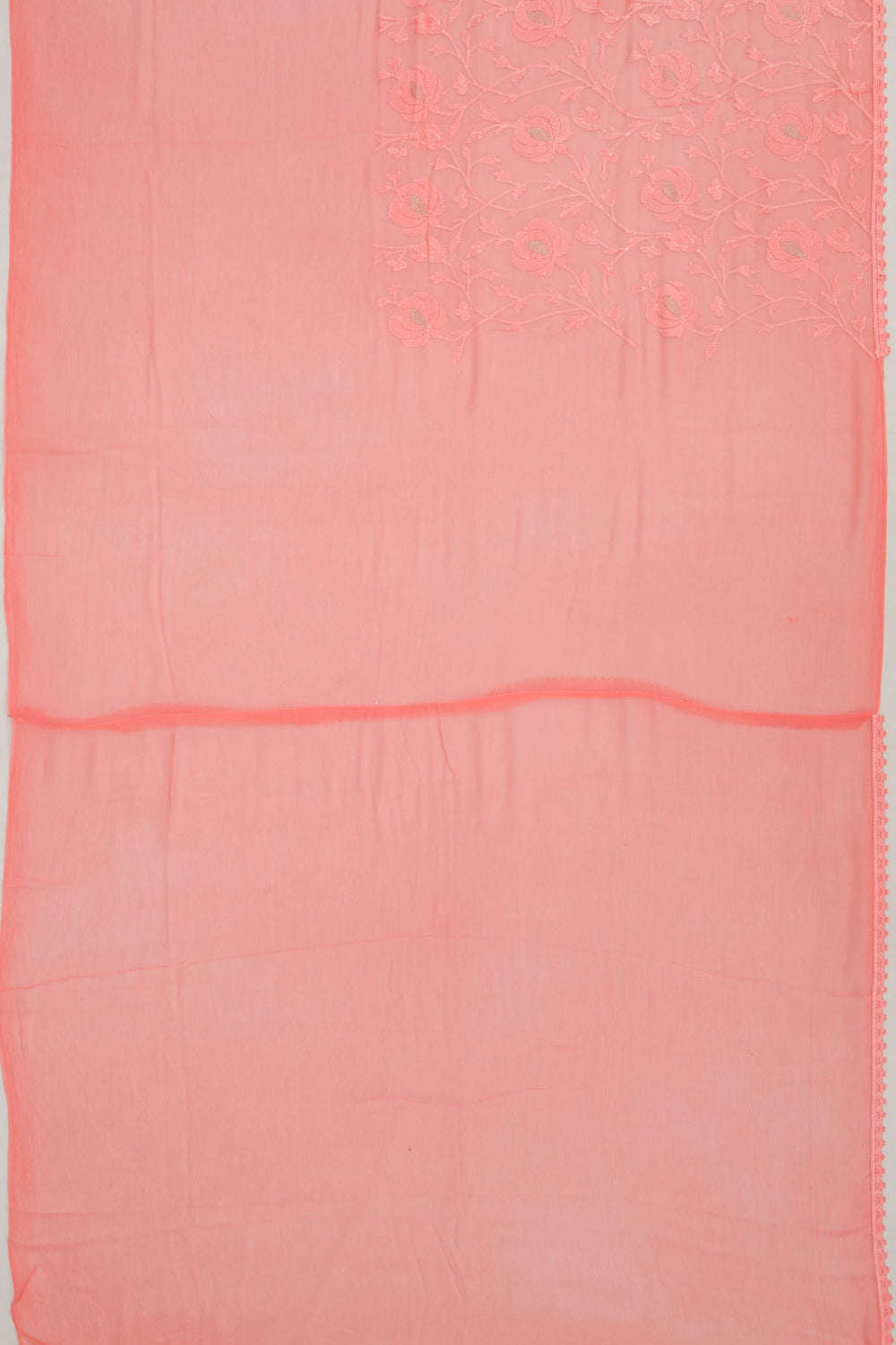 Chiffon Floral Embroidery Pink Saree