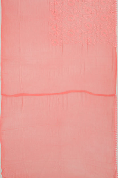 Chiffon Floral Embroidery Pink Saree