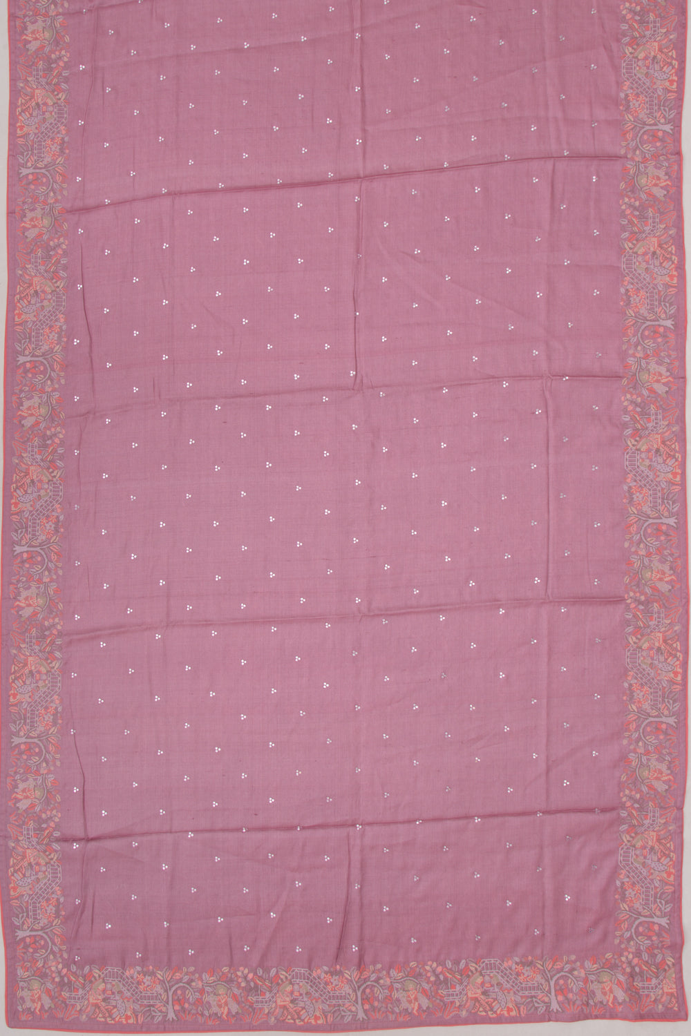 Tussar Embroidery Butta Lilac Saree