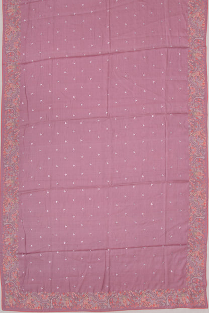 Tussar Embroidery Butta Lilac Saree