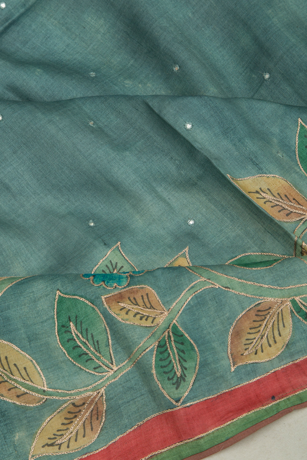 Tussar Butta Blue Saree