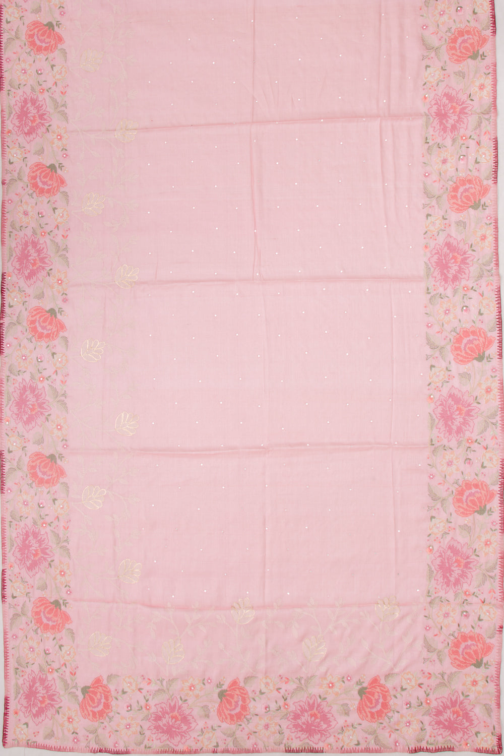 Tussar Butta Baby Pink Saree