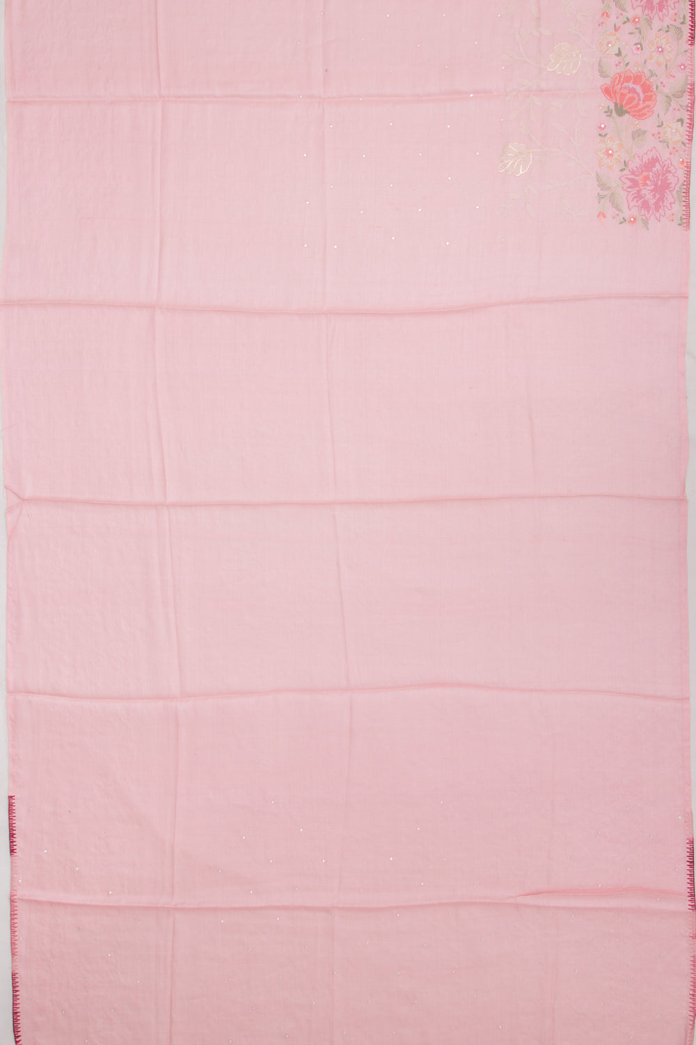 Tussar Butta Baby Pink Saree