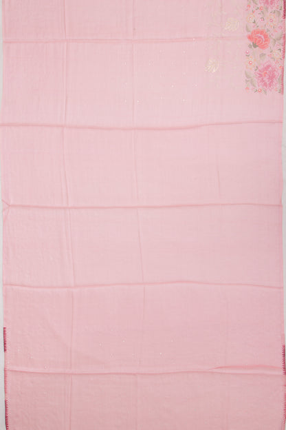 Tussar Butta Baby Pink Saree